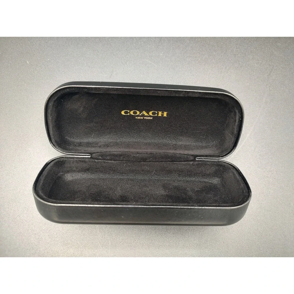 Coach New York Black Hardshell Clamshell‎ Eyeglass Case Embossed Logo Accessory